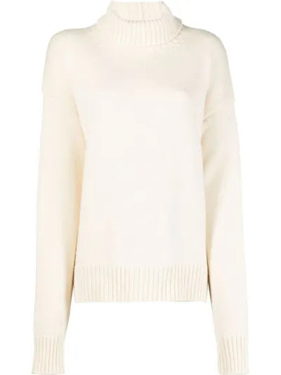 Jil Sander Roll-neck Loose-fit Jumper In Neutrals