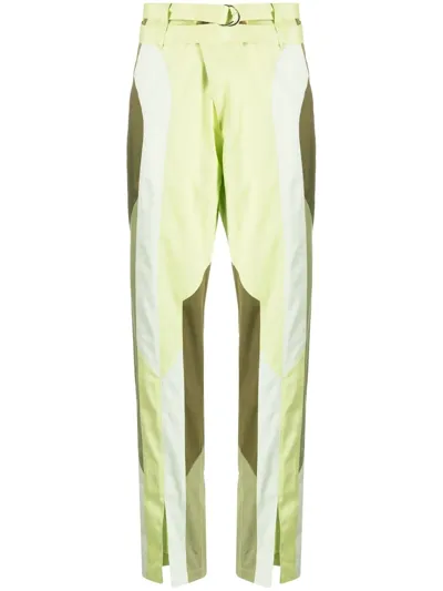 Kiko Kostadinov Daintree Straight-leg Panelled Trousers In Verde