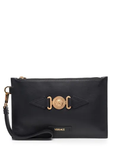 Versace Medusa Biggie Small Pouch Bag In Black