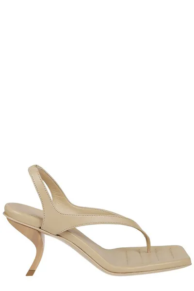 Gia Borghini Rosie Open Toe Slip In Beige