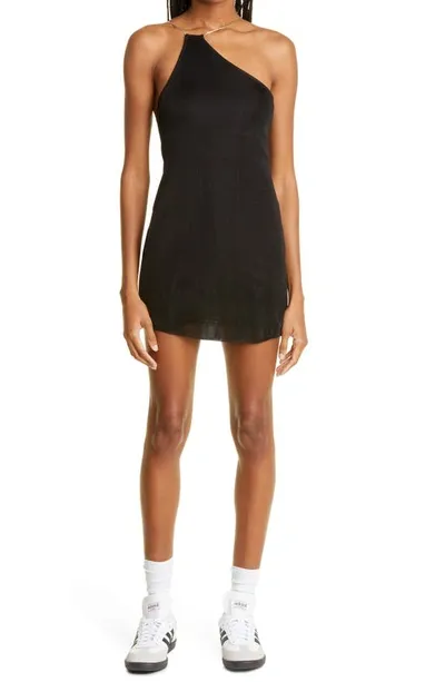 Gauge81 Sefrou One-shoulder Body-con Minidress In Black