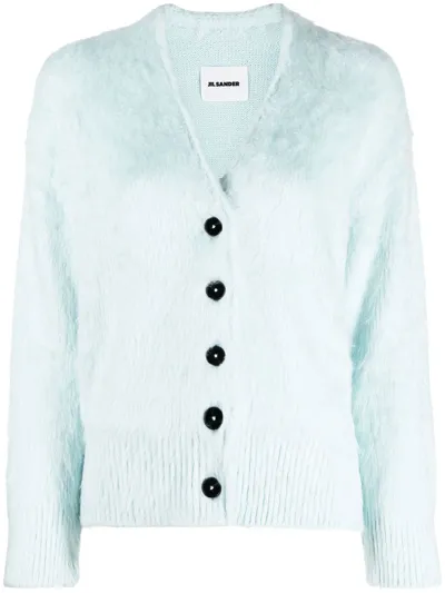 Jil Sander V-neck Brushed Cardigan In 458