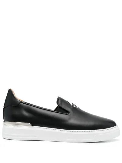 Philipp Plein Hexagon-logo Slip-on Sneakers In Schwarz