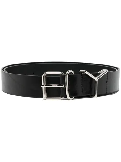 Y/project Buckle-fastening Polished-finish Belt In Black