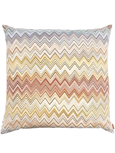 Missoni Chevron-print Square Cushion In Neutrals