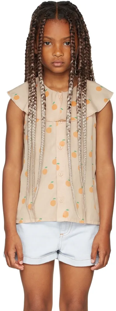 Tinycottons Kids Beige Oranges Tank Top In J48 Dark Vanilla/ora