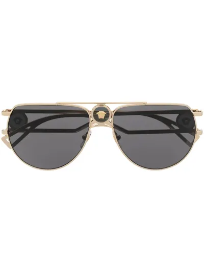 Versace Medusa Pilot-frame Sunglasses In Black