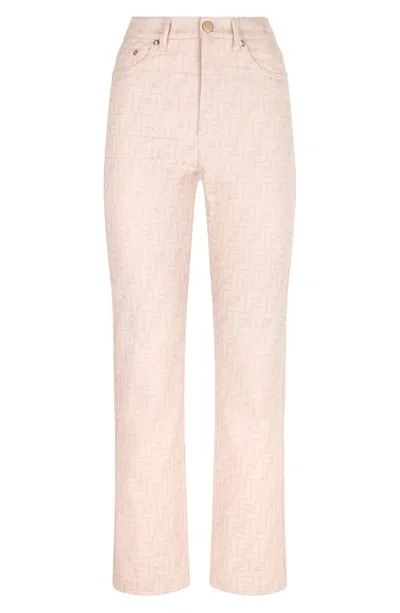 Fendi Ff Logo Straight Leg Jeans In Naomi