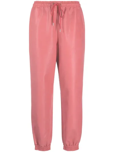 Stella Mccartney Faux-leather Tapered Trousers In Multicolor