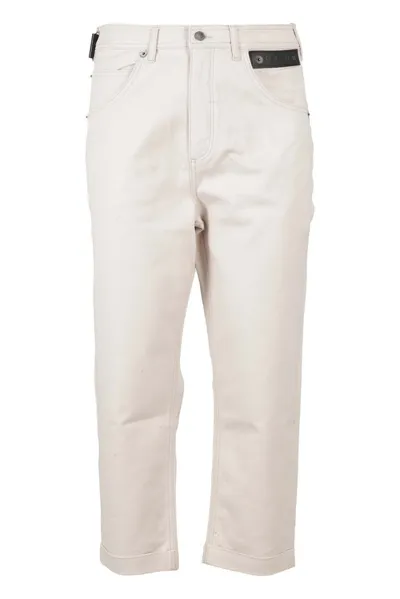 Neil Barrett Logo Detailed Flared Cropped Pants In White