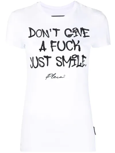 Philipp Plein Sexy Pure Rhinestone-embellished T-shirt In White