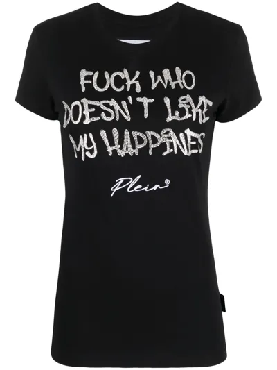 Philipp Plein Sexy Pure Rhinestone-embellished T-shirt In Black