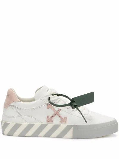 Off-white White & Pink Vulcanized Low-top Sneakers