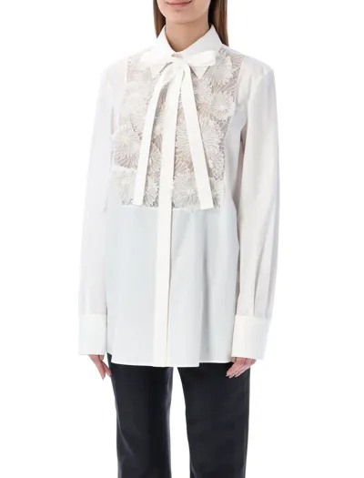 Valentino Embroidered Cotton Poplin Shirt In Default Title