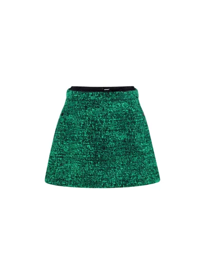 Moncler Padded Mini Skirt In Green