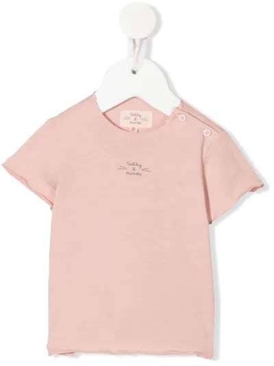 Teddy & Minou Babies' Logo-print T-shirt In Rosa