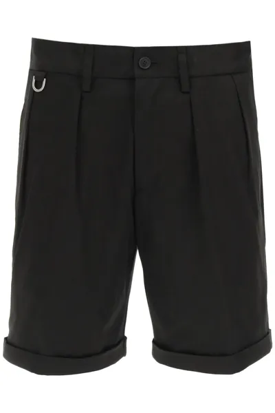 Neil Barrett Pleat-detail Straight-leg Shorts In Black