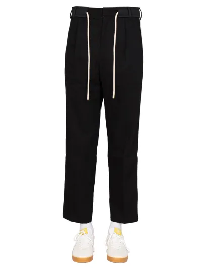 Palm Angels Elastic Waist Trousers In Black