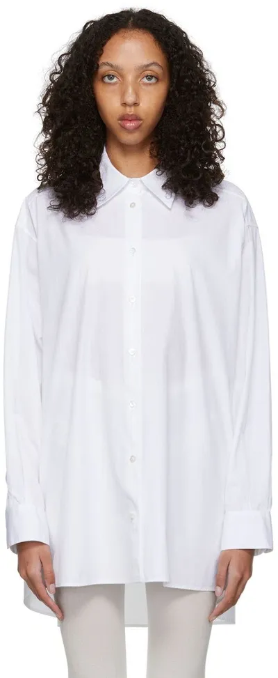 The Row Luka Oversized Cotton-poplin Shirt In White