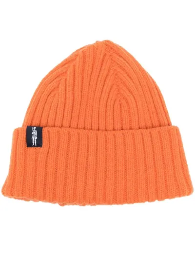 Mackintosh Billie Wool Beanie In Orange