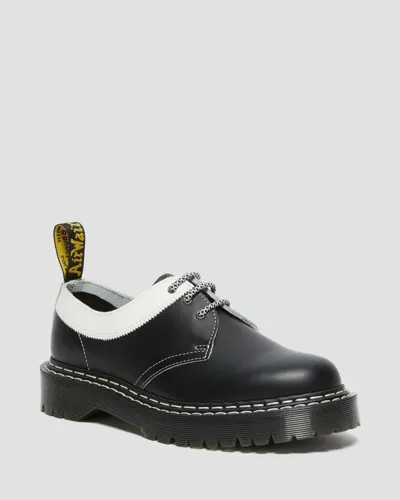 Dr. Martens' 1461 Bex Smooth Contrast Leather Oxford Shoes In Schwarz/weiss/mehrfarbig