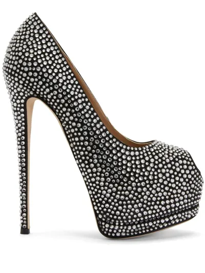 Giuseppe Zanotti Sharon 140mm Rhinestone-embellished Heels In Black