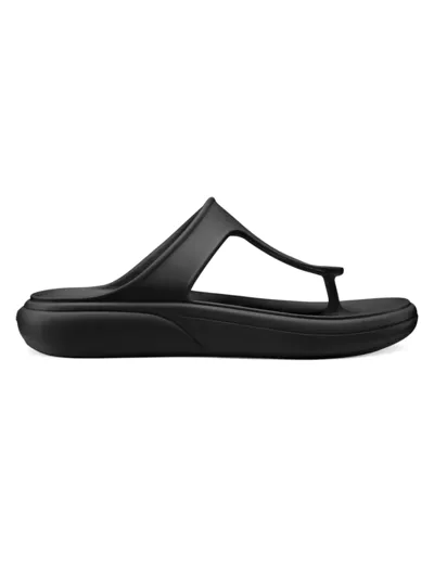 Stuart Weitzman Stuflex Plastic Platform Flip Flops In Black