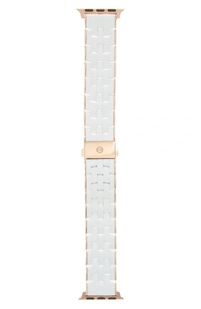 Michele Silicone Wrapped Apple Watch® Bracelet Watch Band In White