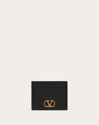 Valentino Garavani Vlogo Signature Grainy Calfskin Cardholder Woman Black Uni