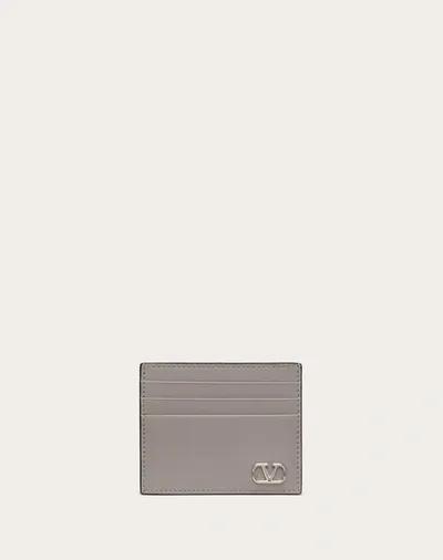 Valentino Garavani Vlogo Signature Cardholder In Pearl Grey