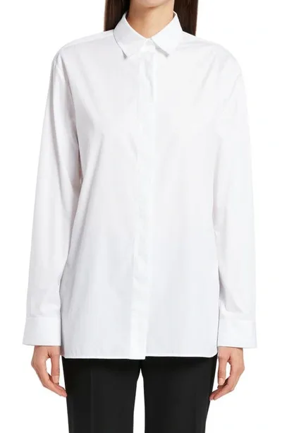 The Row Big Sisea Cotton Poplin Button-up Shirt In Weiss