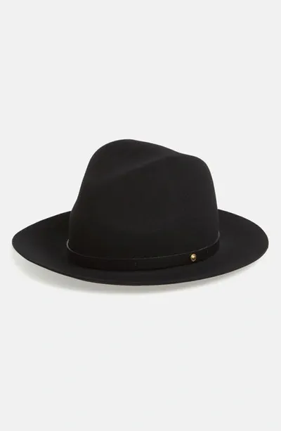 Rag & Bone Floppy Brim Felted Wool Fedora In Black