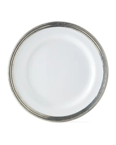 Neiman Marcus Pewter And Ceramic Dinner Plate