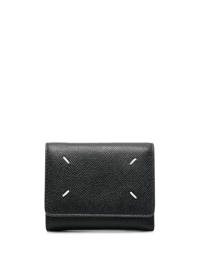 Maison Margiela Folded Four-stitch Wallet In Schwarz