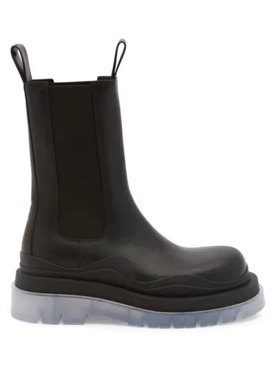 Bottega Veneta 55mm Tire Leather Beatle Boots In Black Clear