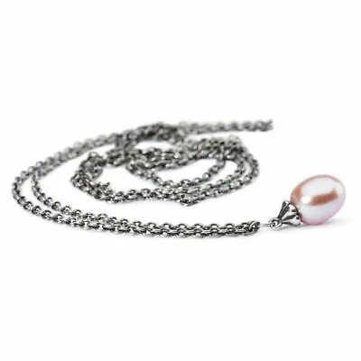 Pre-owned Trollbeads Original Fantasy Kette Mit Rosa Perle 110 Cm Tagfa-00054