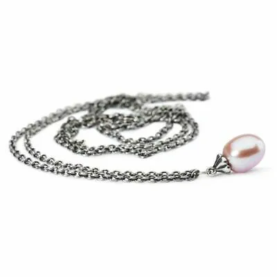 Pre-owned Trollbeads Original Fantasy Kette Mit Rosa Perle 120 Cm Tagfa-00055