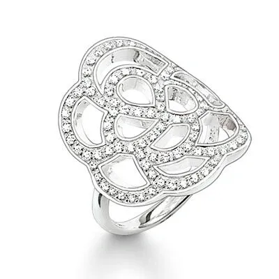 Pre-owned Thomas Sabo Ring Gr. 54 Ornamente 925er Sterlingsilber Tr1946-051-14-54