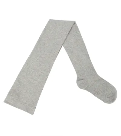 Il Gufo Kids' Jersey Tights In Cloud Grey