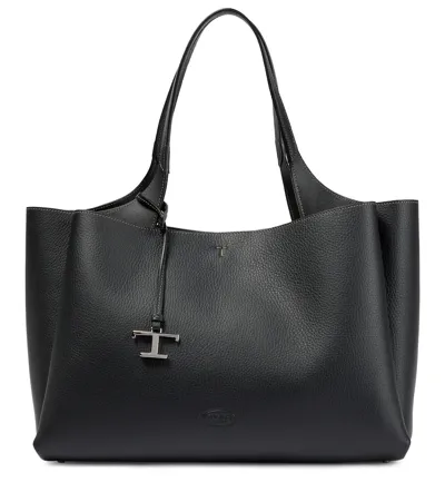 Tod's Leather Tote Bag In Black