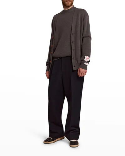 Golden Goose Men's Golden Knit Cardigan In Dark Grey Melange