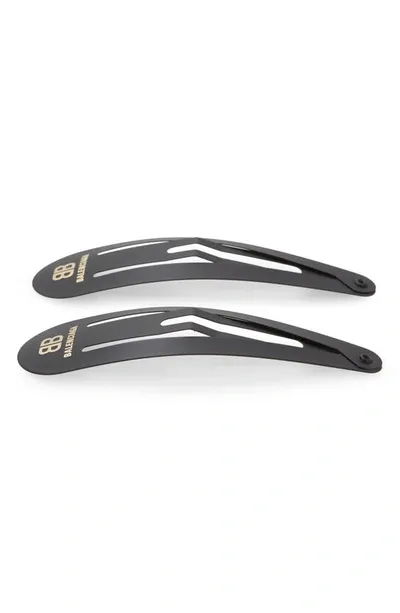 Balenciaga Xxl Matte Steel Hair Clip In Black Gold