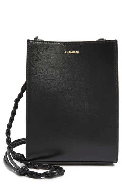 Jil Sander Small Leather Shoulder Bag In Black