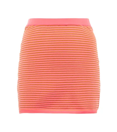 Tropic Of C Sierra Striped Miniskirt In Multi Stripe Pink