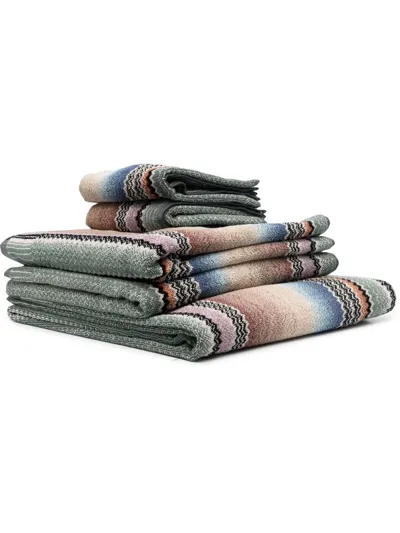 Missoni Zig-zag Print Towel Set In Nude