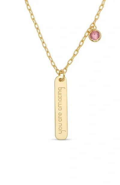 Lily Nily Kids' You Are Amazing Bar Pendant Necklace In Gold