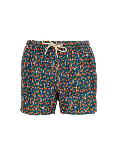 Mc2 Saint Barth Printed Drawstring Swim Trunks In Multi