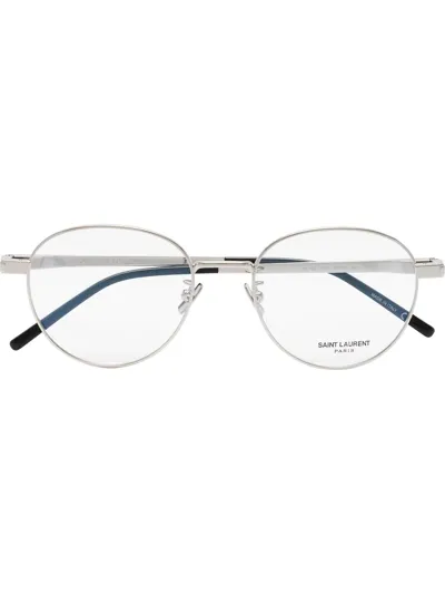 Saint Laurent Sl532 Round-frame Glasses In Silber