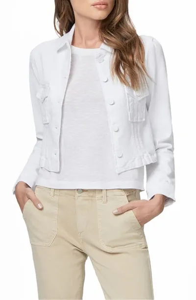 Paige Pacey Crop Denim Jacket In Crsp Wht