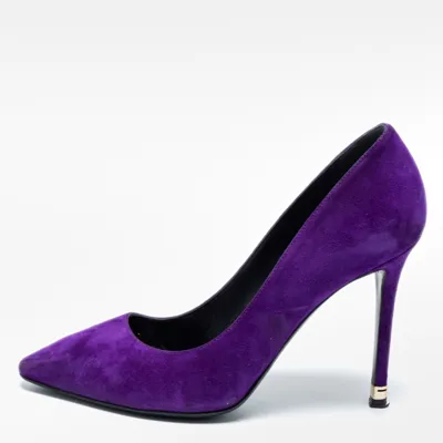 Pre-owned Nicholas Kirkwood Purple Suede Pointed Toe Pumps Size 38